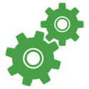 Green gears icon