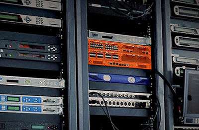 GigaVUE hardware on server rack